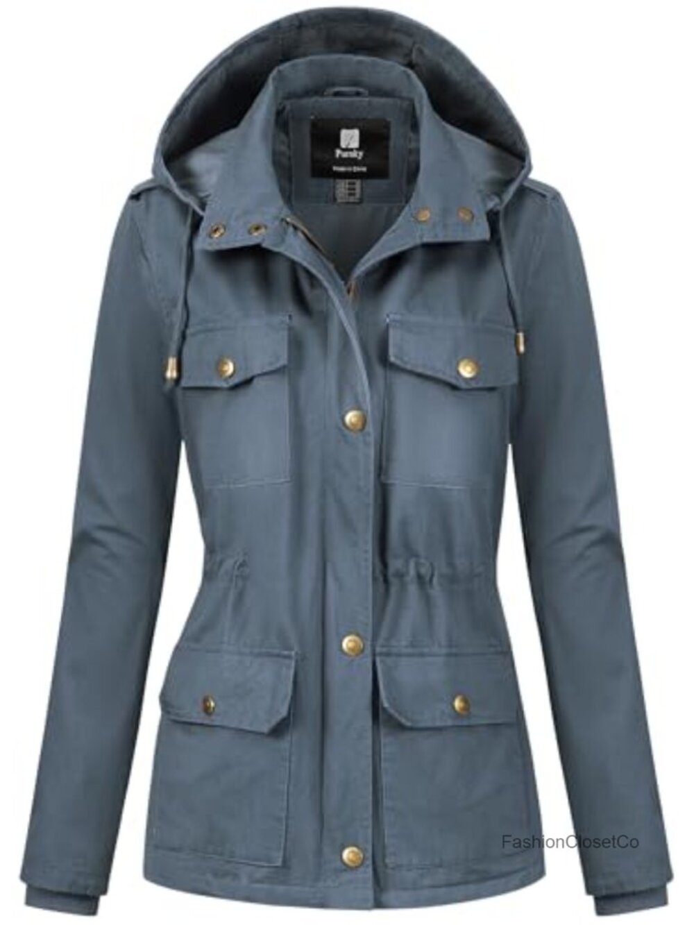 Women's Cotton Anorak Military Jacket Lightweight Windproof Utility Coat